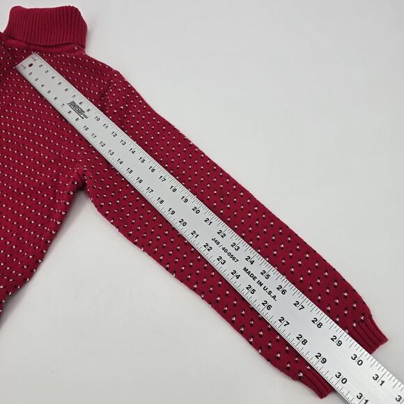 Karen Scott Women's XL Red Knit Turtle Neck Sweater Christmas Valentines. (1132) - Picture 7 of 7
